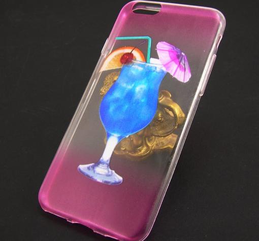 Ултра тънък силиконов калъф / гръб / TPU Ultra Thin за Apple iPhone 6 4.7" - син коктейл / Art 1