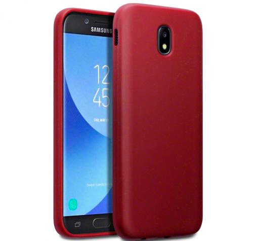 Силиконов калъф / гръб / TPU Gel Case за Samsung J3 2017 J330 - червен / мат