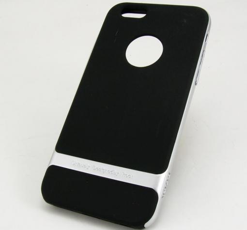 Луксозен калъф Rock Royce Series за Apple iPhone 6 4.7'' - черен със сив кант