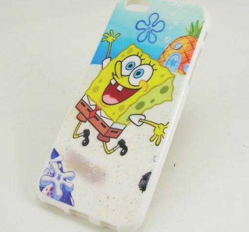 Силиконов калъф / гръб / TPU за Apple iPhone 6 4.7" - бял / Spongebob