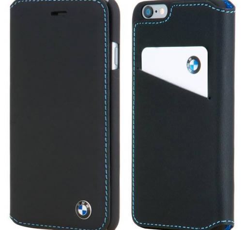 Оригинален кожен калъф Flip тефтер BMW Booktype Case за Apple iPhone 6 4.7" - черен