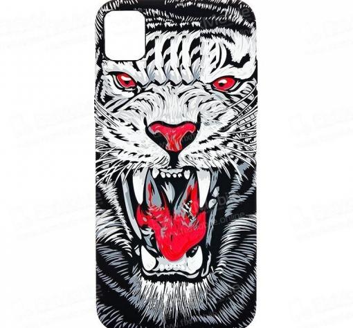 Силиконов калъф / гръб / TPU LUXO за Apple iPhone 11 6.1" - тигър / сив