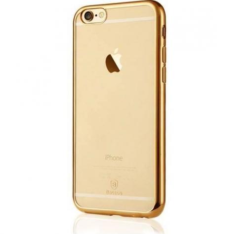 Ултра тънък силиконов калъф / гръб / Shining Case за Apple iPhone 6 4.7'' - златист / прозрачен