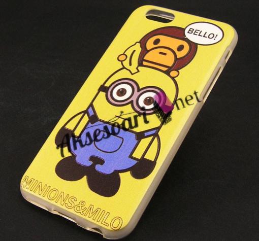 Силиконов калъф / гръб / TPU за Apple iPhone 6 Plus / iPhone 6S Plus - жълт / Minions & Milo