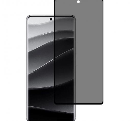 Privacy 5D full cover Tempered glass Full Glue screen protector стойка за Xiaomi Redmi Note 14 Pro Plus / Privacy Извит стъклен скрийн протектор с лепило от вътрешната страна за Xiaomi Redmi Note 14 Pro Plus - черен / прозрачен