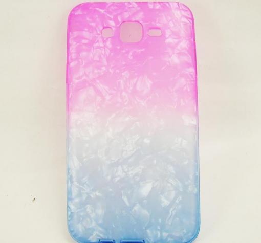Силиконов калъф / гръб / TPU за Samsung J7 - розово и синьо / скреж