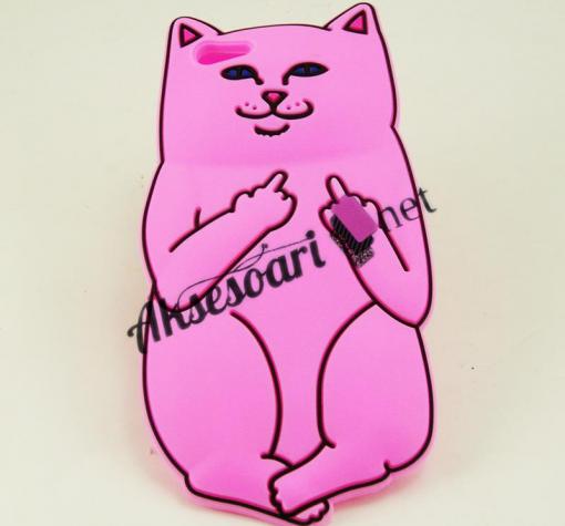 Силиконов калъф / гръб / TPU 3D за Apple iPhone 6 4.7" / iPhone 6S - Bad Cat / цикламен