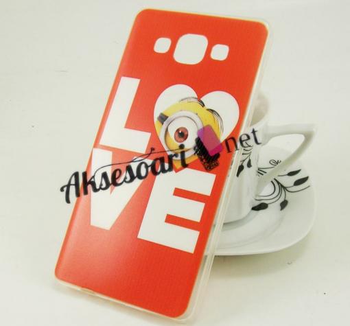 Силиконов калъф / гръб / TPU за Samsung J7 / Samsung J7 - оранжев / minion / LOVE