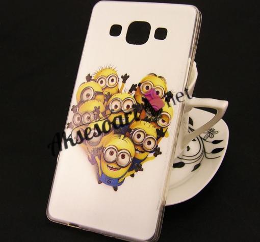 Силиконов калъф / гръб / TPU за Samsung J7 / Samsung J7 - бял / миньони / minions