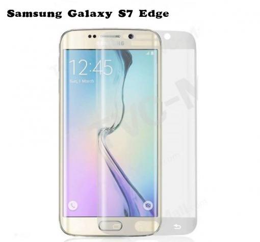 3D full cover Tempered glass screen protector Samsung S7 Edge G935 / Извит стъклен скрийн протектор за S7 Edge - прозрачен