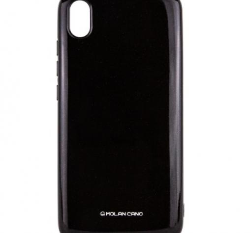 Силиконов калъф / гръб / Molan Cano Glossy Jelly Case за Huawei Y5 2019 - черен / гланц / брокат