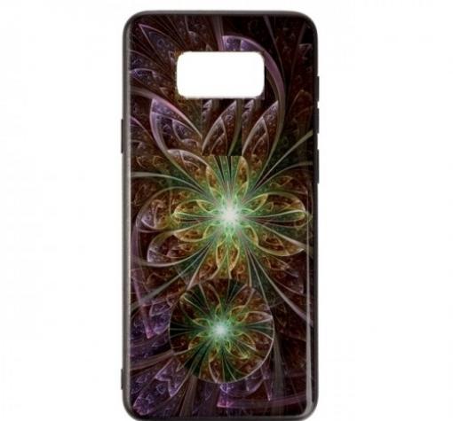 Луксозен силиконов калъф / гръб / TPU с Popsocket за Samsung S8 G950 - цвете / абстрактен