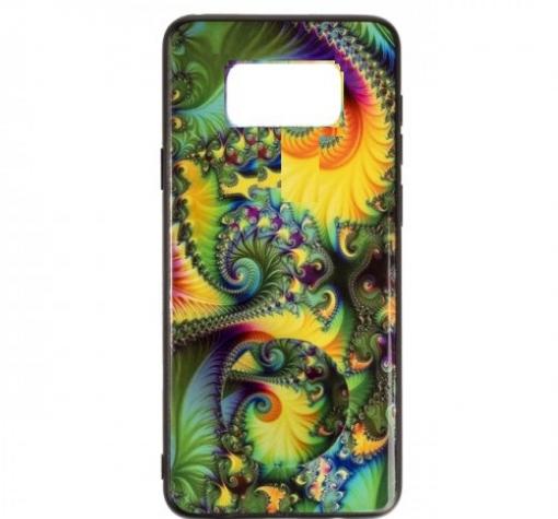 Луксозен силиконов калъф / гръб / TPU с Popsocket за Samsung S8 G950 - многоцветен / абстрактен