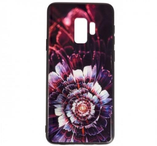 Луксозен силиконов калъф / гръб / TPU с Popsocket за Samsung S9 G960 - червен / цвете / абстрактен