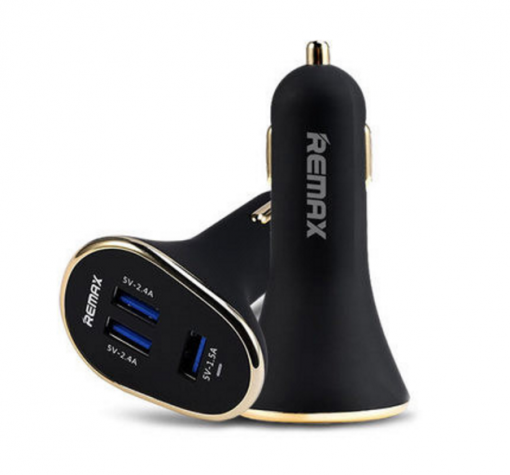 Универсално зарядно устройство REMAX с 3 USB порта 5V / 6.3A за Samsung, Xiaomi, Lenovo, Apple, LG, HTC, Sony, Nokia, Huawei, ZTE, BlackBerry и др. - черно