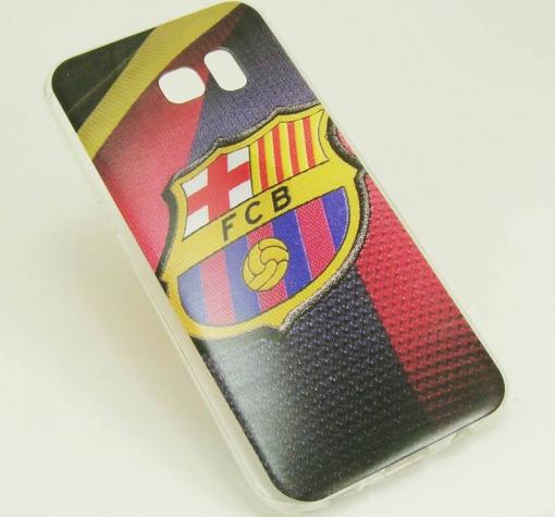 Ултра тънък силиконов калъф / гръб / TPU Ultra Thin за Samsung S7 Edge G935 - FC Barcelona / цветен