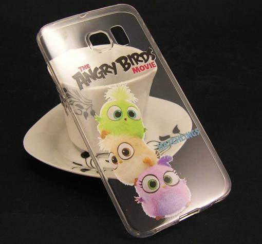 Ултра тънък силиконов калъф / гръб / TPU Ultra Thin за Samsung S7 Edge G935 - прозрачен / Angry Birds / Hatchlings