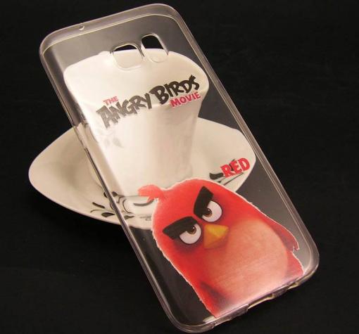 Ултра тънък силиконов калъф / гръб / TPU Ultra Thin за Samsung S7 Edge G935 - прозрачен / Angry Birds / Red
