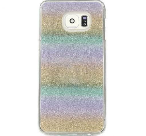 Луксозен силиконов калъф / гръб / TPU 2in1 за Samsung S7 Edge G935 - цикламен / брокат / Art 2