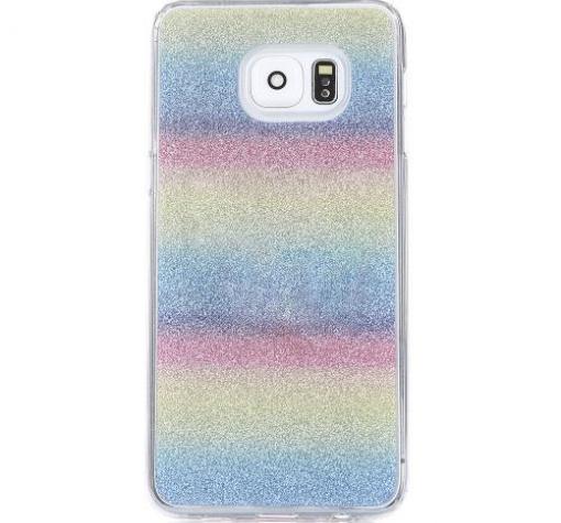 Луксозен силиконов калъф / гръб / TPU 2in1 за Samsung S7 G930 - цикламен / брокат / Art 1