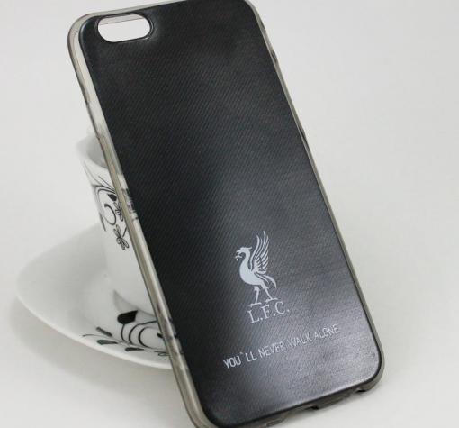 Ултра тънък силиконов калъф / гръб / Ultra Thin TPU за Apple iPhone 6 / iPhone 6S - черен / Liverpool / You`ll never walk alone