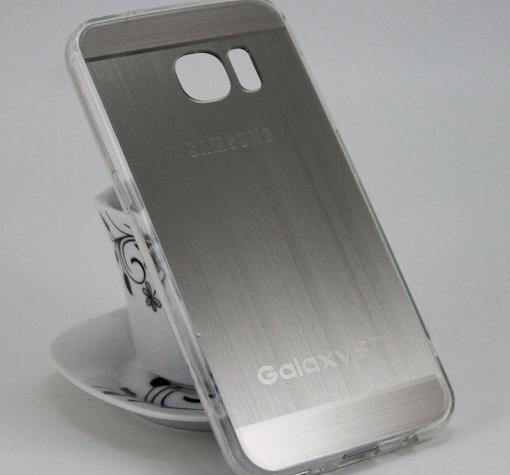 Луксозен силиконов калъф / гръб / TPU за Samsung S7 G930 - сребрист / хром