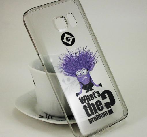 Твърд гръб за Samsung S7 G930 - сив / лилав Minion
