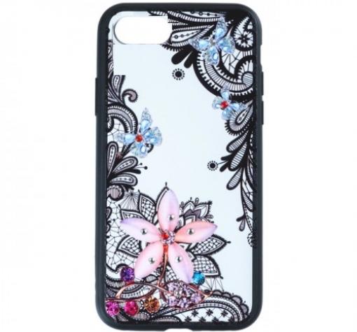 Силиконов калъф / гръб / TPU за Apple iPhone 7 / iPhone 8 - цвете с пеперуди