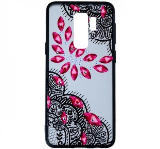 Силиконов калъф / гръб / TPU за Samsung S9 Plus G965 - червени камъни