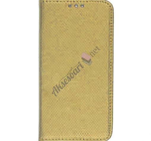 Кожен калъф Flip тефтер Flexi със стойка за Samsung J3 2016 J320 - златист