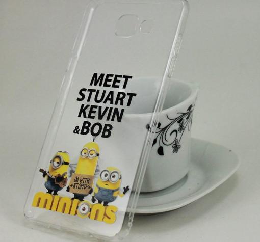 Твърд гръб за Samsung A5 2016 A510 - прозрачен / Minions / Meet Stuart Kevin & Bob