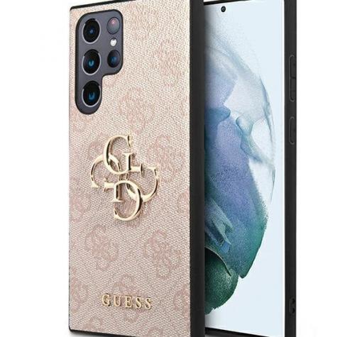 Оригинален калъф / гръб / GUESS 4G Classic Logo кейс за Samsung S25 Ultra - розов