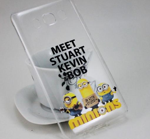 Твърд гръб за Samsung J5 2016 J510 - прозрачен / Minions / Meet Stuart Kevin & Bob