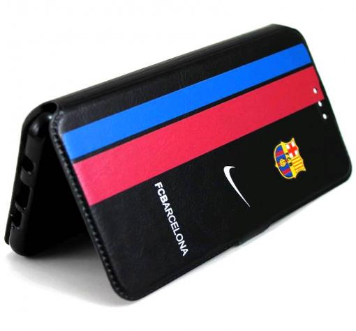 Кожен калъф Flip тефтер Flexi със стойка за Huawei P10 - FC Barcelona / Nike