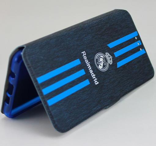 Кожен калъф Flip тефтер Flexi със стойка за Samsung A5 2016 A510 - Real Madrid / Adidas / син