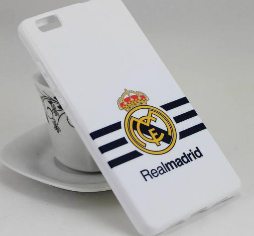 Силиконов калъф / гръб / TPU за Huawei Ascend P8 Lite - бял / Real Madrid