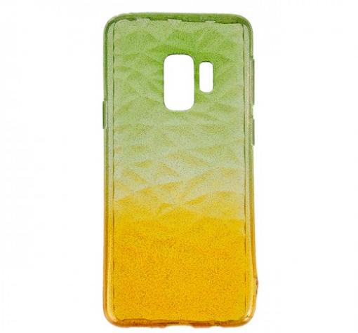 Луксозен силиконов калъф / гръб / TPU за Samsung S9 G960 - призма / зелено и жълто / брокат