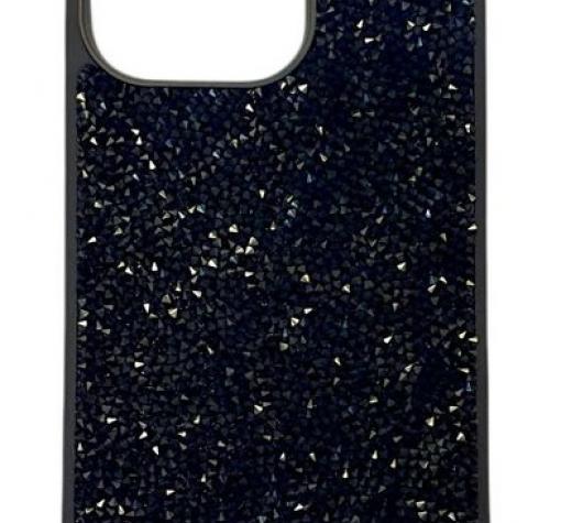 Луксозен твърд гръб Swarovski за Apple iPhone 13 Pro Max 6.7'' - черен / камъни