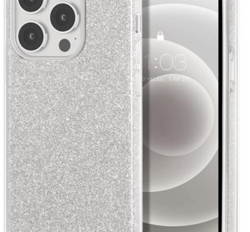 Силиконов калъф / гръб / TPU кейс за Apple iPhone 13 Mini 5.4" - сребрист / брокат