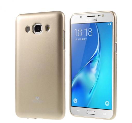 Луксозен силиконов калъф / гръб / TPU Mercury GOOSPERY Jelly Case за Samsung J7 2016 J710 - златист