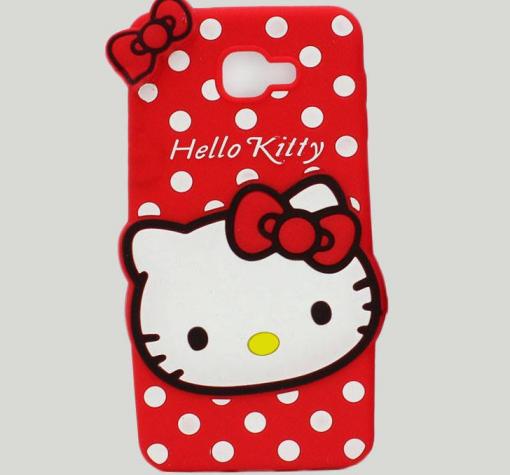 Силиконов калъф / гръб / TPU 3D за Samsung A3 2016 A310 - Hello Kitty / червен