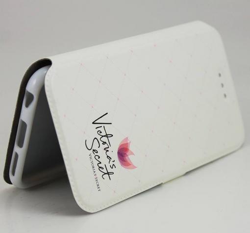 Кожен калъф Flip тефтер Flexi със стойка за Apple iPhone 6 / iPhone 6S - бял / Victoria`s Secret