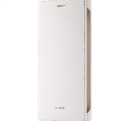 Оригинален кожен калъф Flip Cover за Huawei Ascend P8 Lite - бял