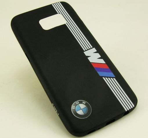 Ултра тънък силиконов калъф / гръб / TPU Ultra Thin i-Zore Case за Samsung S7 G930 - BMW / черен с бяло райе