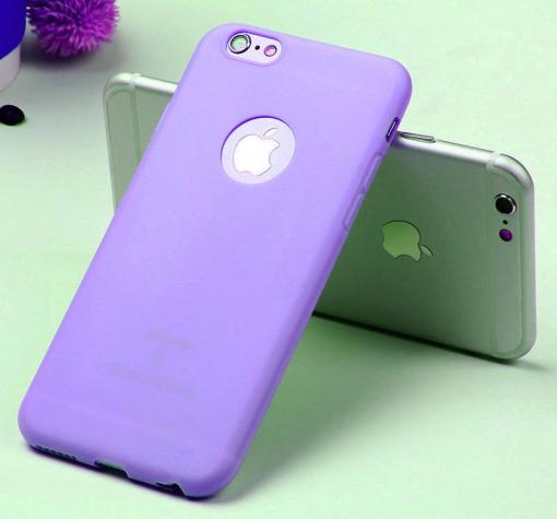 Ултра тънък силиконов калъф / гръб / TPU Ultra Thin Candy Case за Apple iPhone 6 / iPhone 6S - лилав / мат