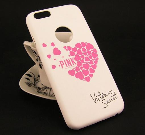Ултра тънък силиконов калъф / гръб / TPU Ultra Thin за Apple iPhone 6 / iPhone 6S - розови сърца / Victoria`s Secret / кожен