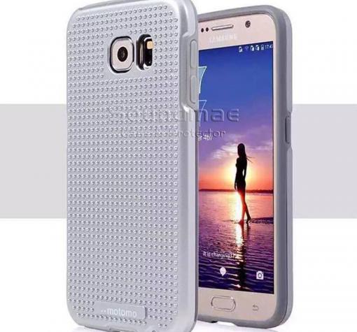 Твърд гръб MOTOMO TPU PC Hybrid Case за Samsung S6 Edge G925 - сребрист