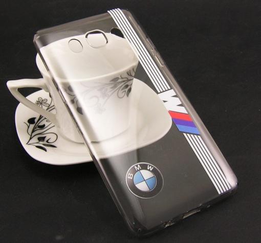 Твърд гръб за Samsung J5 2016 J510 - прозрачен / BMW / бели кантове