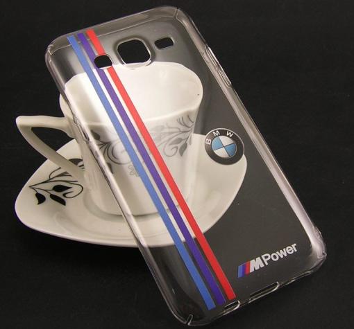 Твърд гръб за Samsung J5 J500 - прозрачен / BMW / цветни кантове