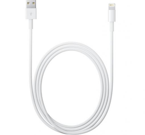 USB кабел за Apple iPhone 5 / iPhone 6 / iPhone 7 - бял / 2 метра